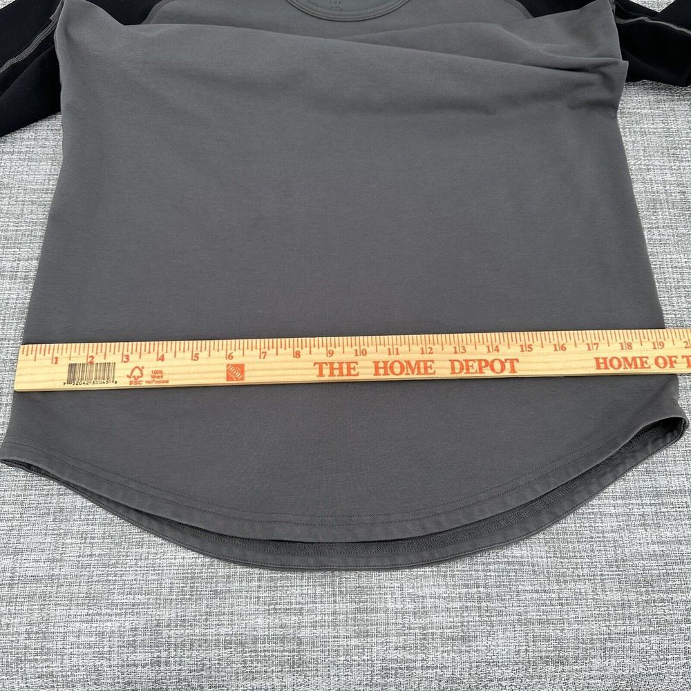 BYLT Shirt‎ Mens Medium Drop Cut Lux Short Sleeve Color Block Raglan Black Gray - Picture 8 of 10